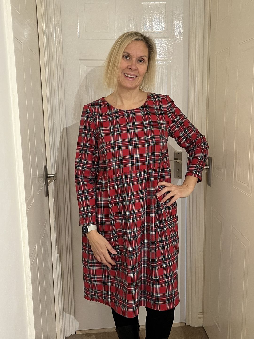 Customer photo review of Red Tartan Brushed Cotton Fabric