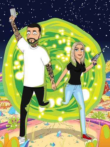 Customer photo review of 'Rick and Morty' Custom Portrait
