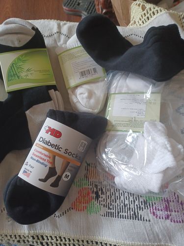 Customer photo review of Wide non-binding Cotton(Bamboo) Ankle Diabetic Socks, seamless toe, air vent with cushion sole, 8 pairs