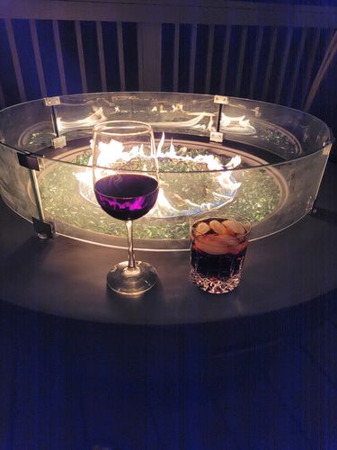 Customer photo review of 42" Outdoor Propane Gas Fire Pit Table Bowl in Gray