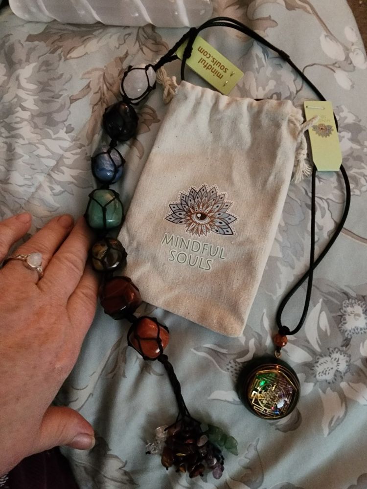 Customer photo review of 7 Chakra Natural Gemstone Tassel