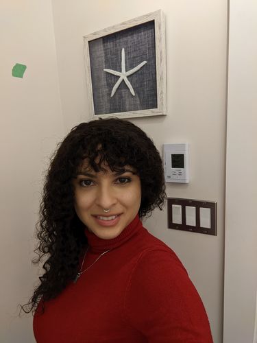 Customer photo review of Custom options for 14" Curly Natural Black 100% Brazilian Virgin Human Hair 4"/6" Deep Parting Lace Front Wigs [ILHCY5524]