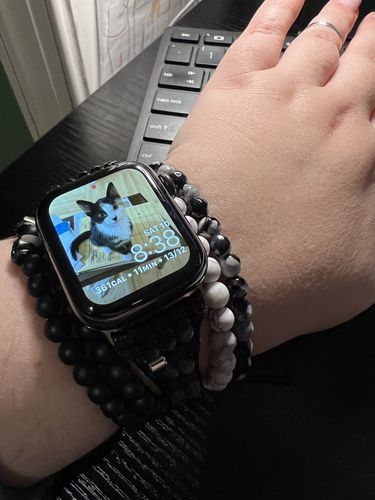 Customer photo review of 6mm Panda Agate Stretch Bead Bracelet