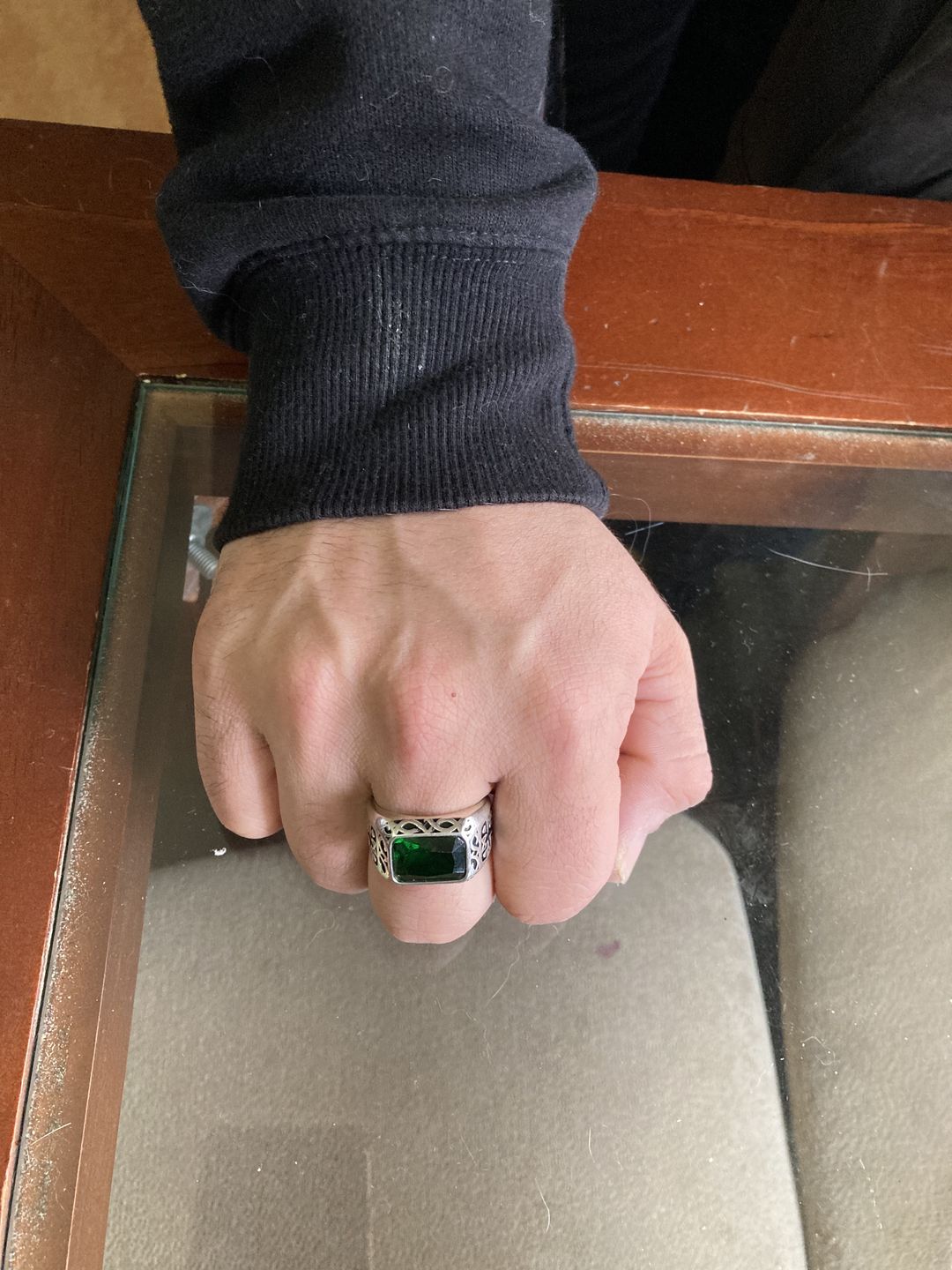Customer photo review of GREEN GEM. - 925 SILVER