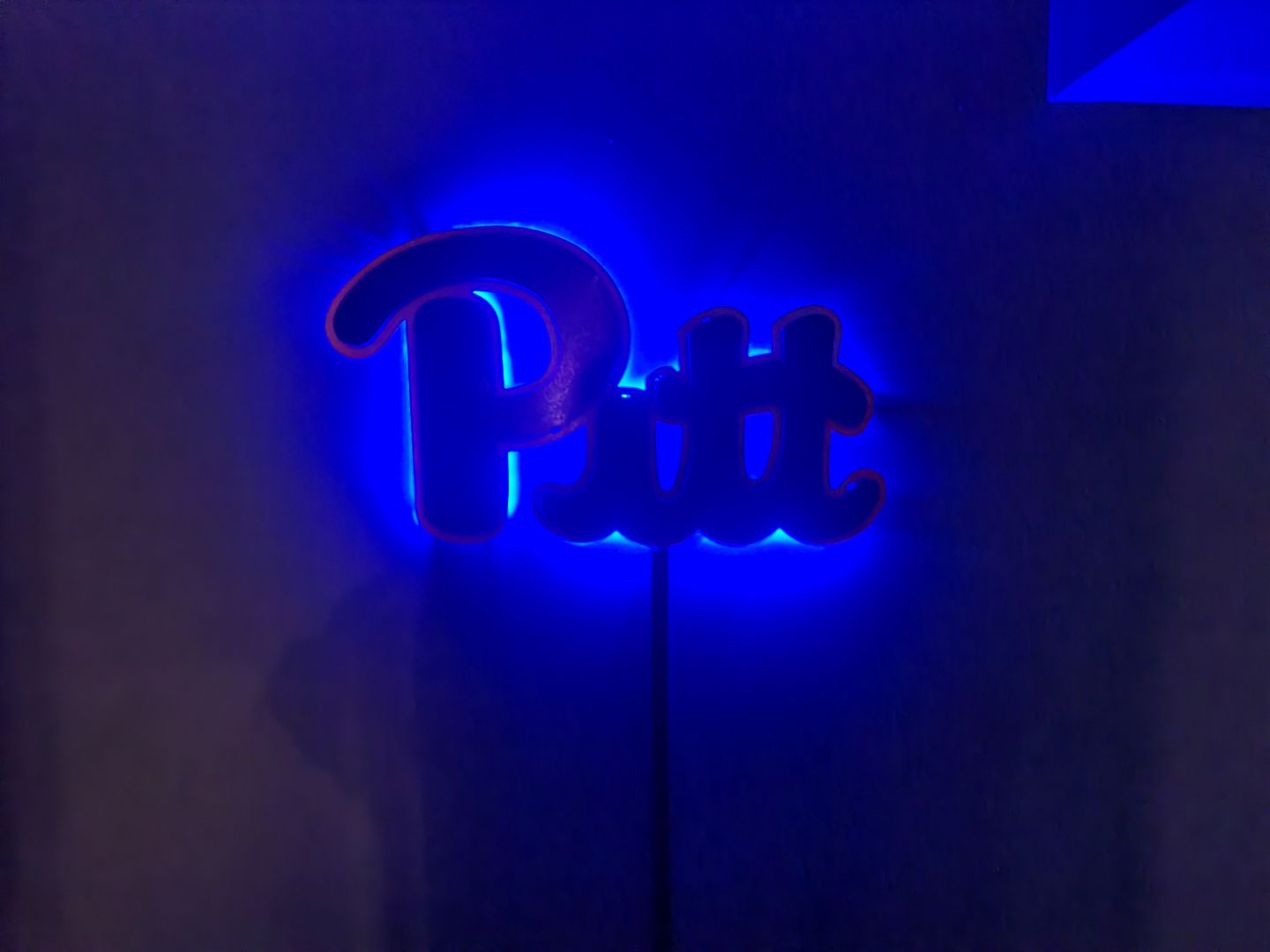 Customer photo review of Pittsburgh "Pitt" Script 3D Metal Wall Art