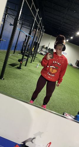 Customer photo review of BSL Saint Thicc Christmas Sweater - Red