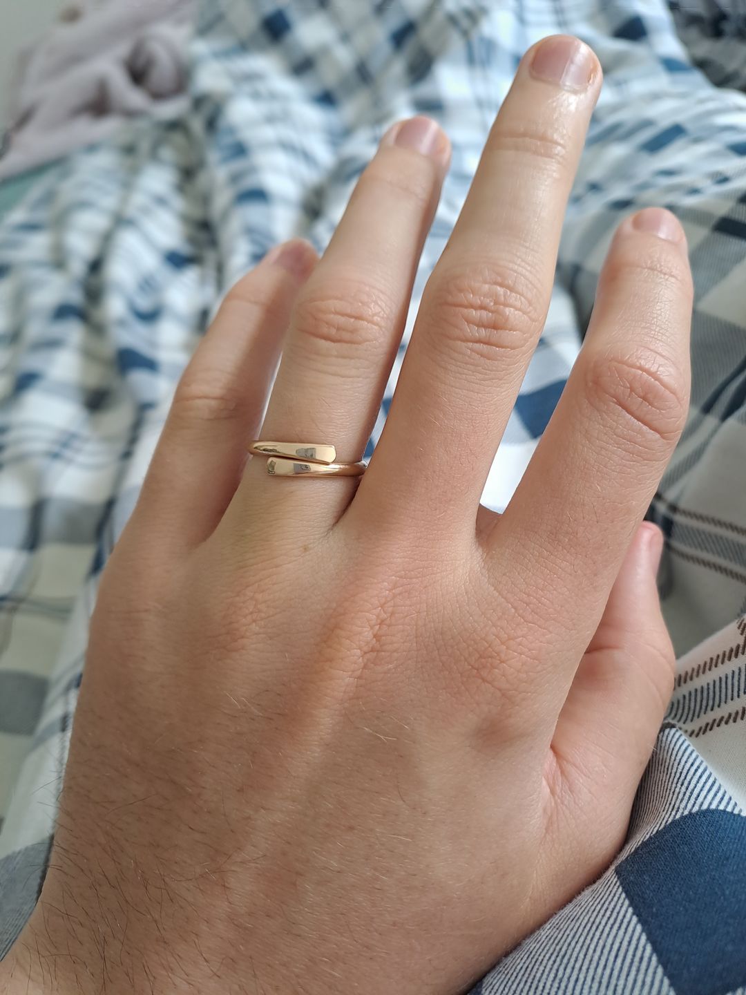 Customer photo review of 14k Yellow Gold Stacking Ring