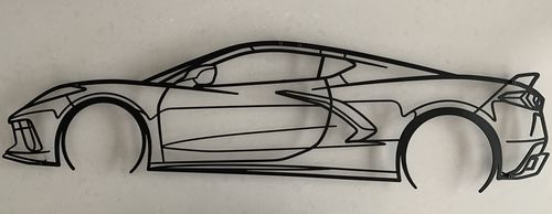 Customer photo review of Corvette c8 Detailed Silhouette Metal Wall Art