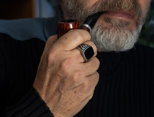 Customer photo review of Black Signet Odin's Horn Ring