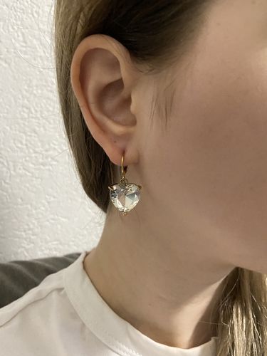 Customer photo review of Crystal Heart Ohrringe | 18K vergoldet