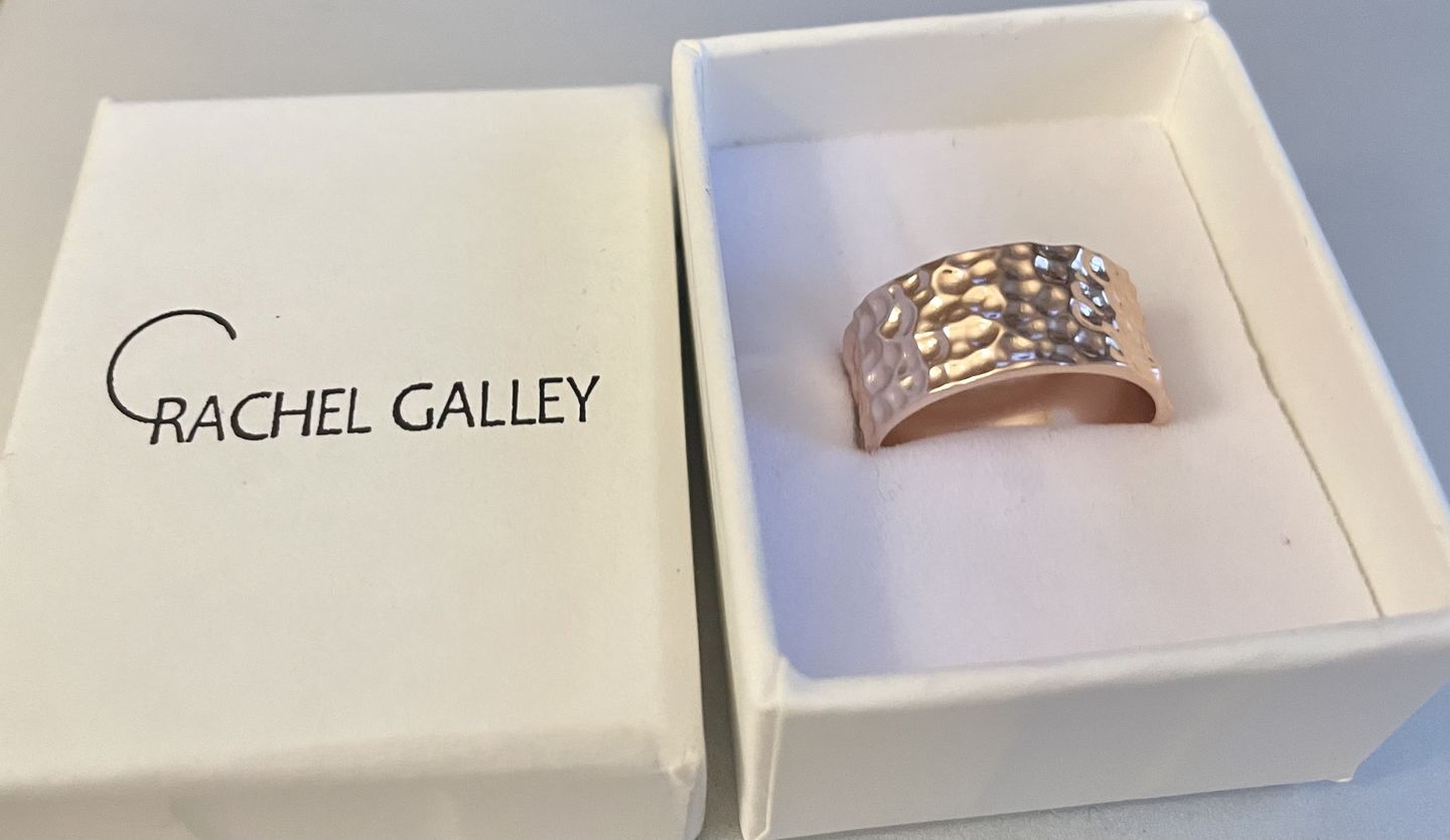Customer photo review of Grecian Hammered Silver Stacking Ring