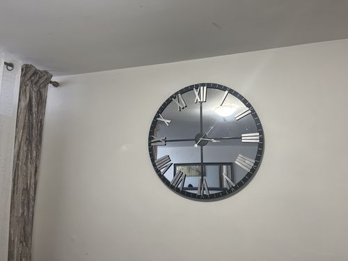 Customer photo review of 31.5" Oversized Rustic Mirrored Clock