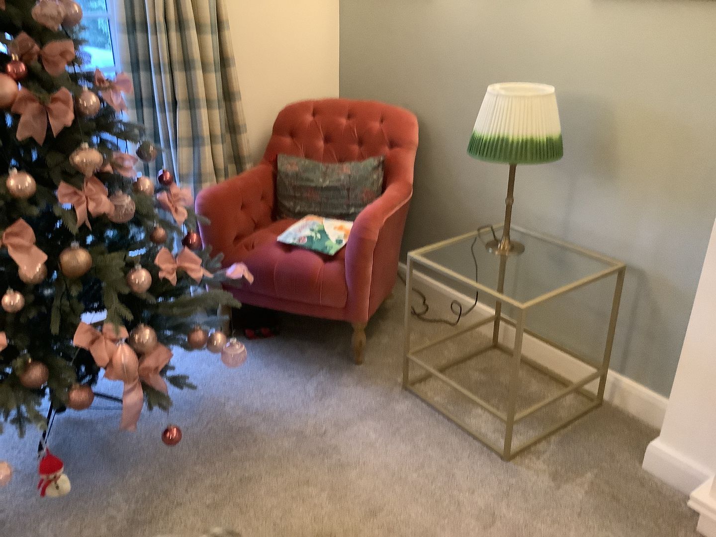 Customer photo review of Glass Metal Side Coffee End Table