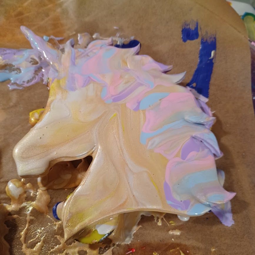 Customer photo review of Unfinished Wood Unicorn Head Shape - Craft - up to 36" DIY