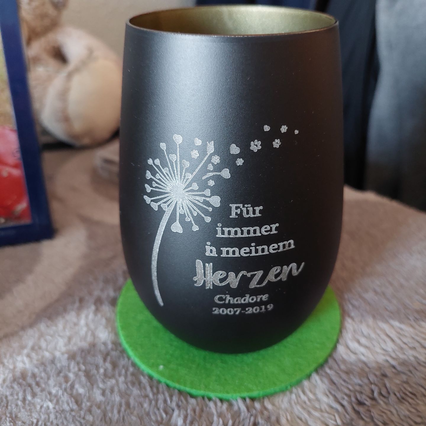 Customer photo review of Für immer im Herzen - Individuelles Trauerlicht