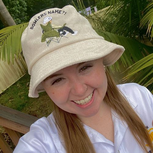 Customer photo review of Bowlers Name - Cream Corduroy Bucket Hat