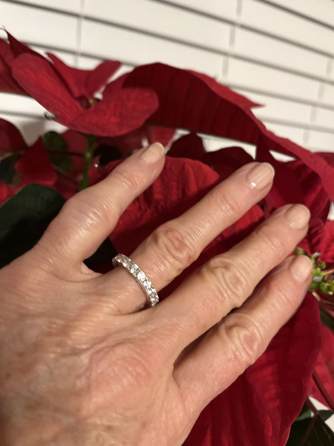Customer photo review of CZ Eternity Ring in Sterling Silver