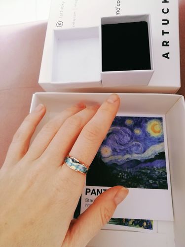 Customer photo review of Van Gogh Starry Night Tablo Tasarım İnce Yüzük