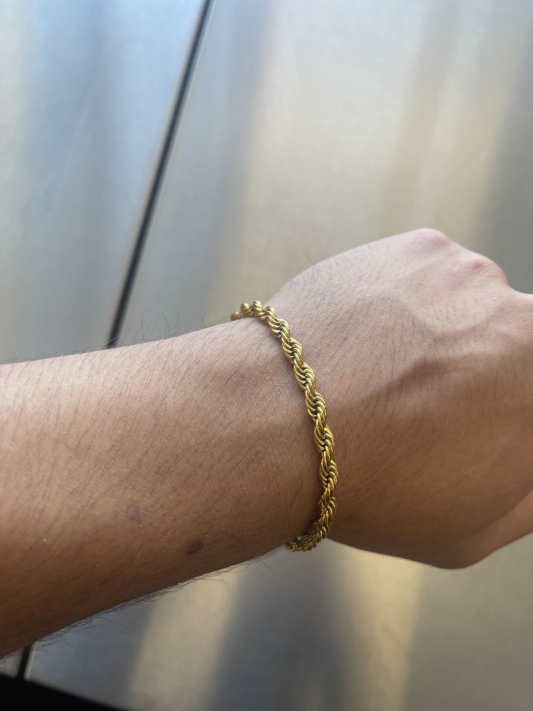 Customer photo review of Cuban 8mm + Rope 5mm Bracelet Stack - Gold RG320+RG322