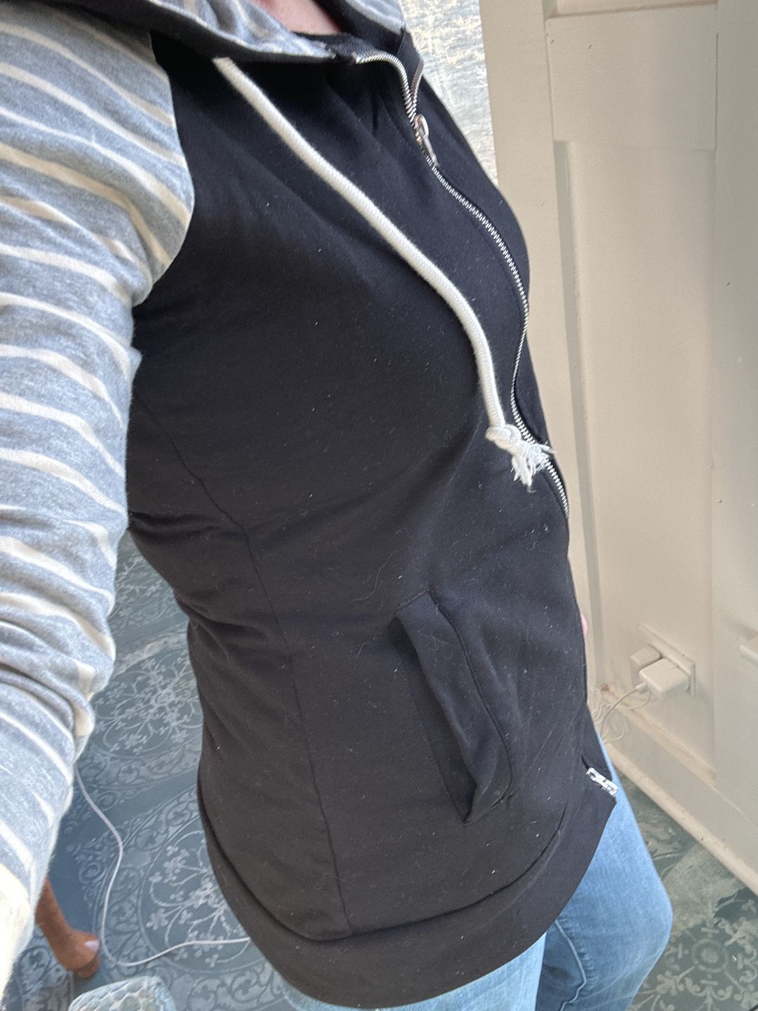 Customer photo review of Varsity Black Full Zip