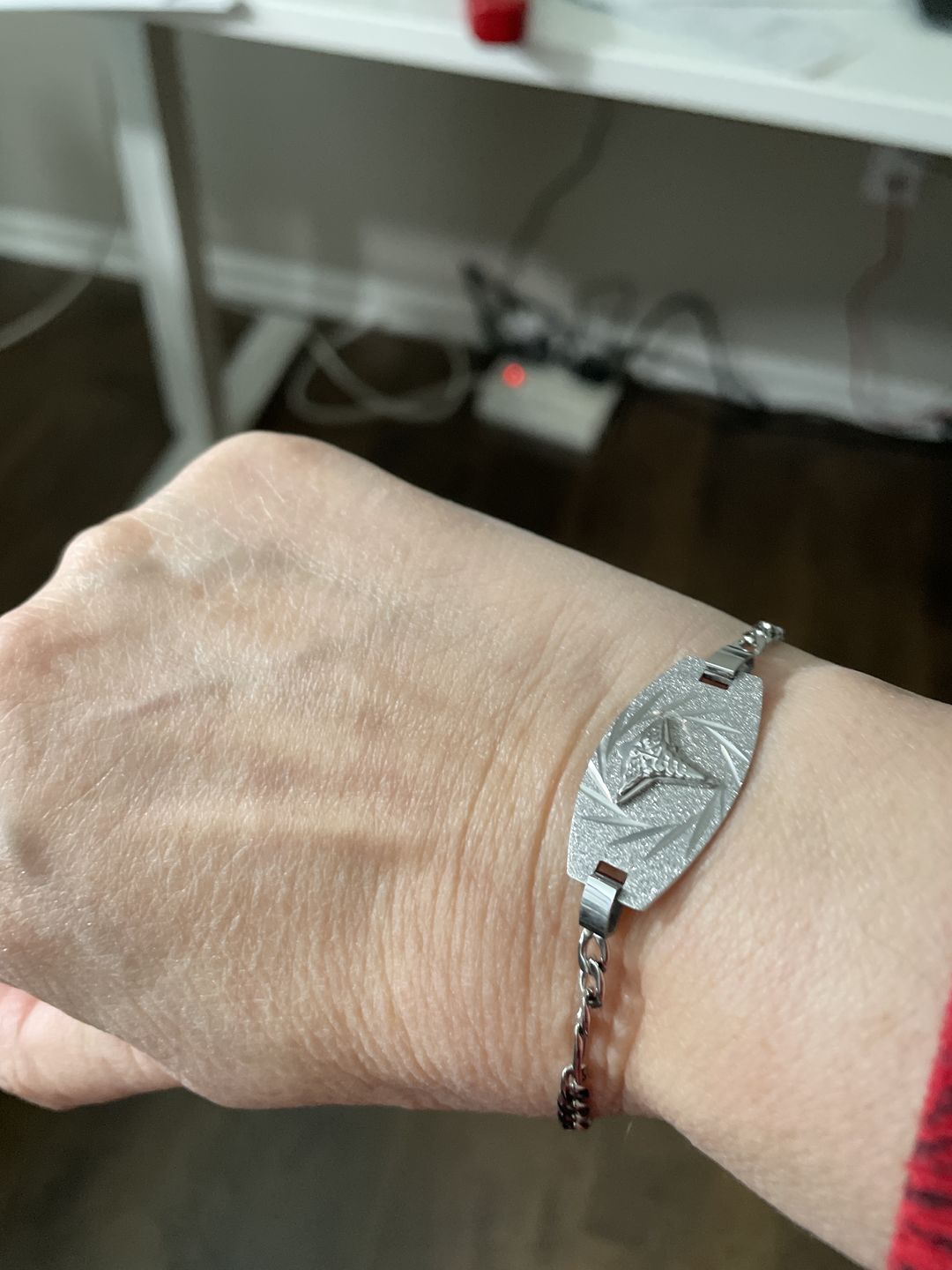Customer photo review of Medical ID Figaro Link Bracelet