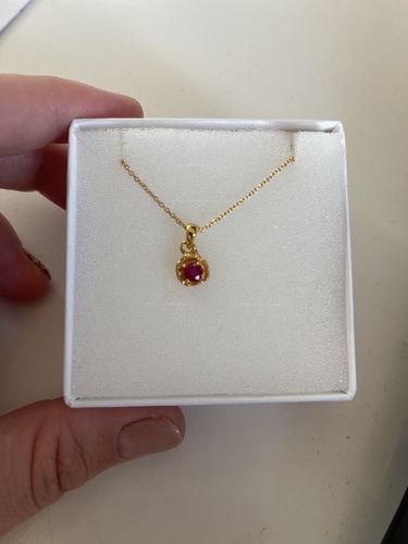 Customer photo review of July Birthstone Necklace (Ruby)