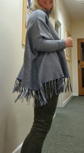 Customer photo review of Light grey poncho