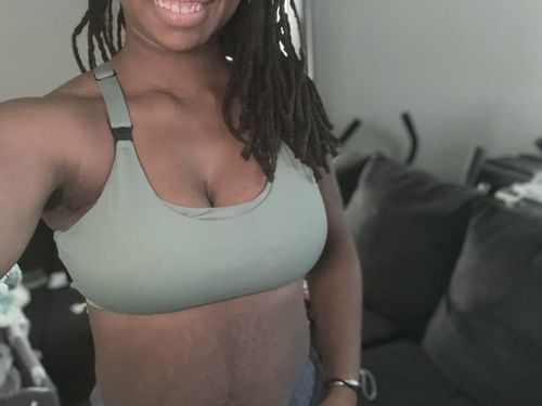 Customer photo review of Ultra Comfort Active Nursing Bra (Olive)