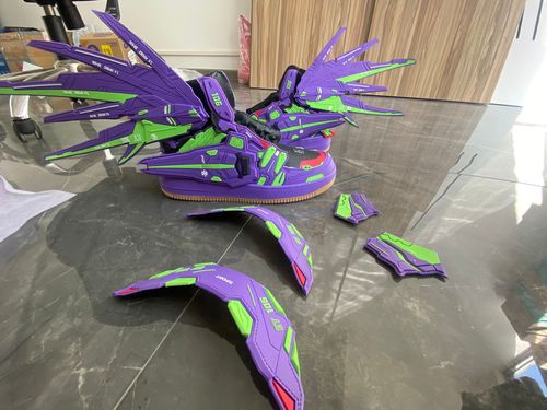 Customer photo review of Cyberpunk Techwear Sneakers Purple