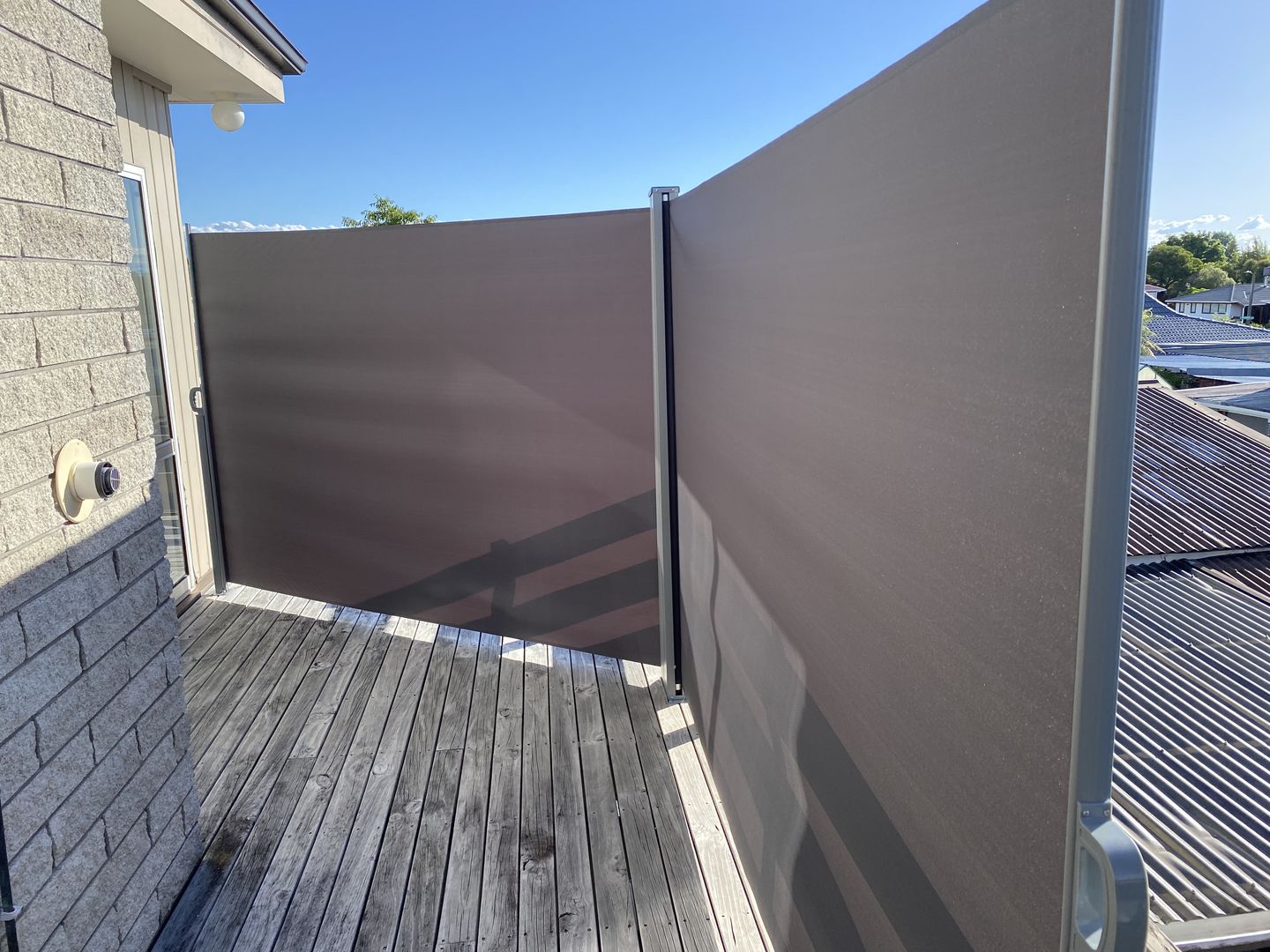 Customer photo review of Retractable Double Side Awning, Free-standing Design 1.8m x 6m