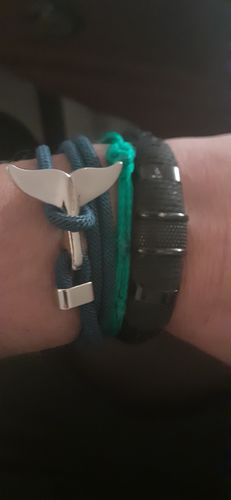 Customer photo review of "Whale" tracking bracelet