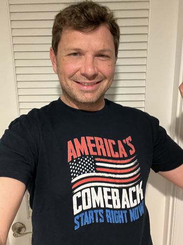 Customer photo review of Americas Comeback Starts Right Now Men's Apparel