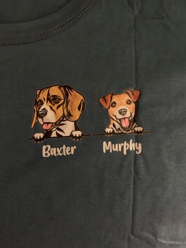 Customer photo review of Cute Dogs Custom Tee