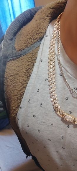 Customer photo review of 8-12mm Iced Prong Cuban Chain