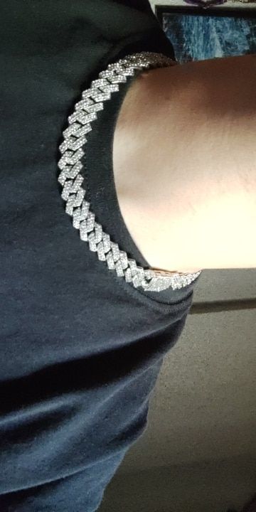Customer photo review of 8-12mm Iced Prong Cuban Chain