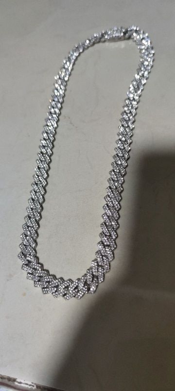 Customer photo review of 8-12mm Iced Prong Cuban Chain