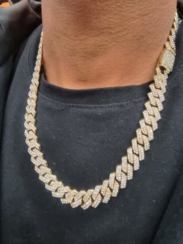 Customer photo review of 8-12mm Iced Prong Cuban Chain
