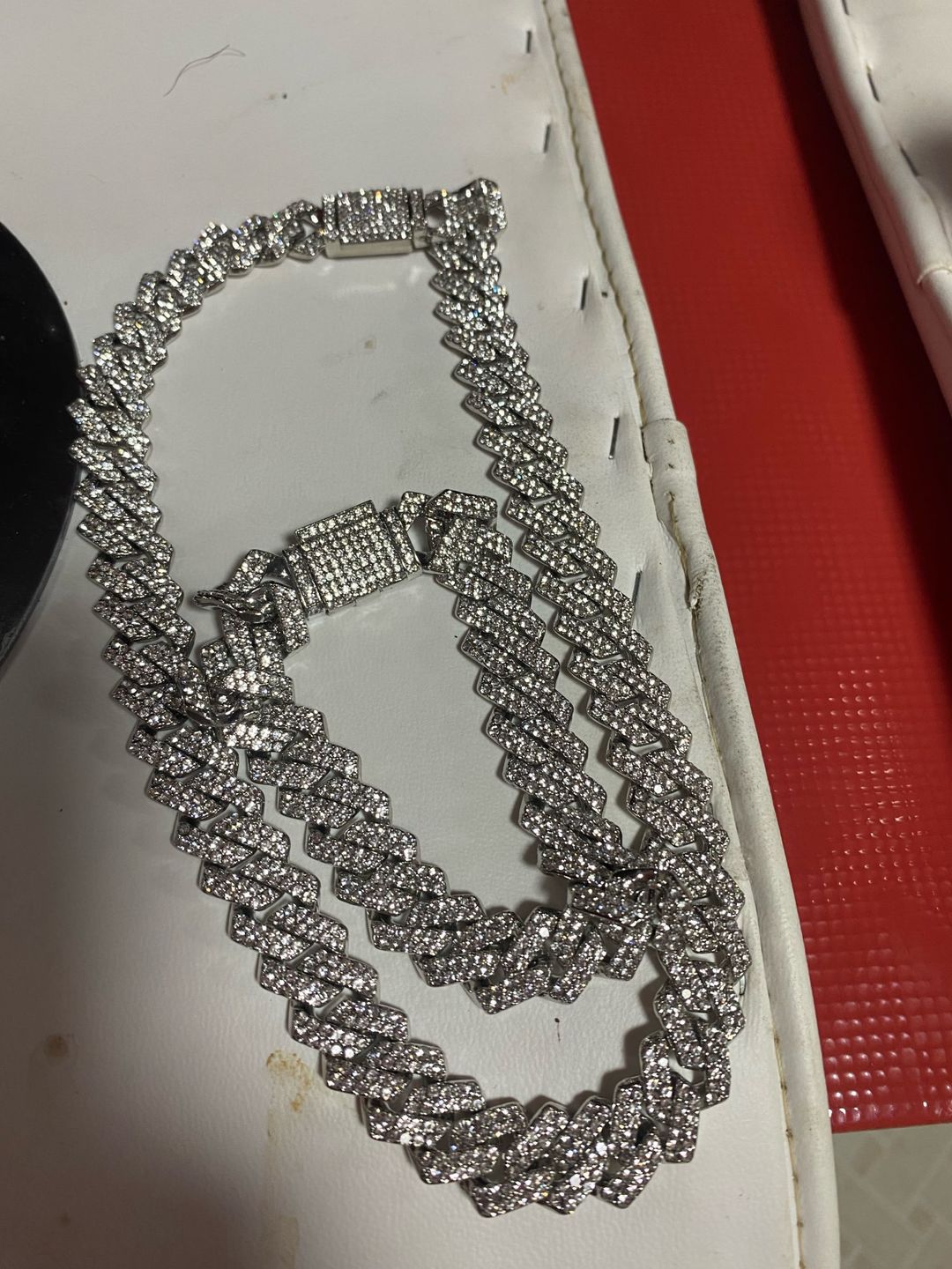 Customer photo review of 8-12mm Iced Prong Cuban Chain