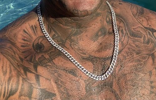 Customer photo review of Sterling Silver 8mm Iced Out Cuban Chain