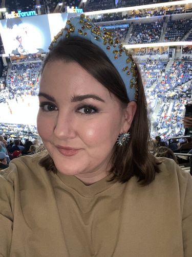 Customer photo review of SUNSHINE MIXED CRYSTAL WOVEN KNOTTED HEADBAND