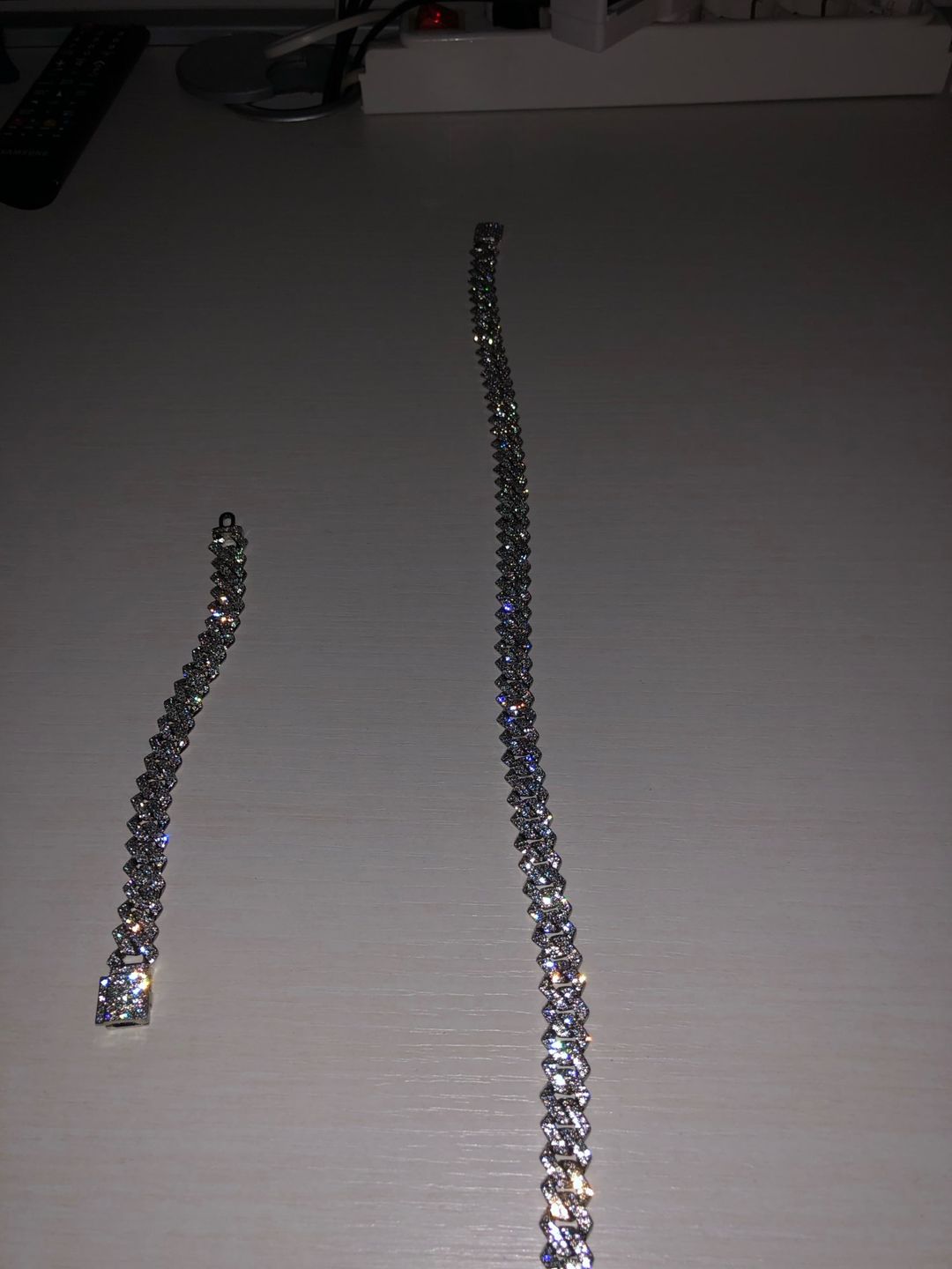 Customer photo review of 8-12mm Iced Prong Cuban Chain