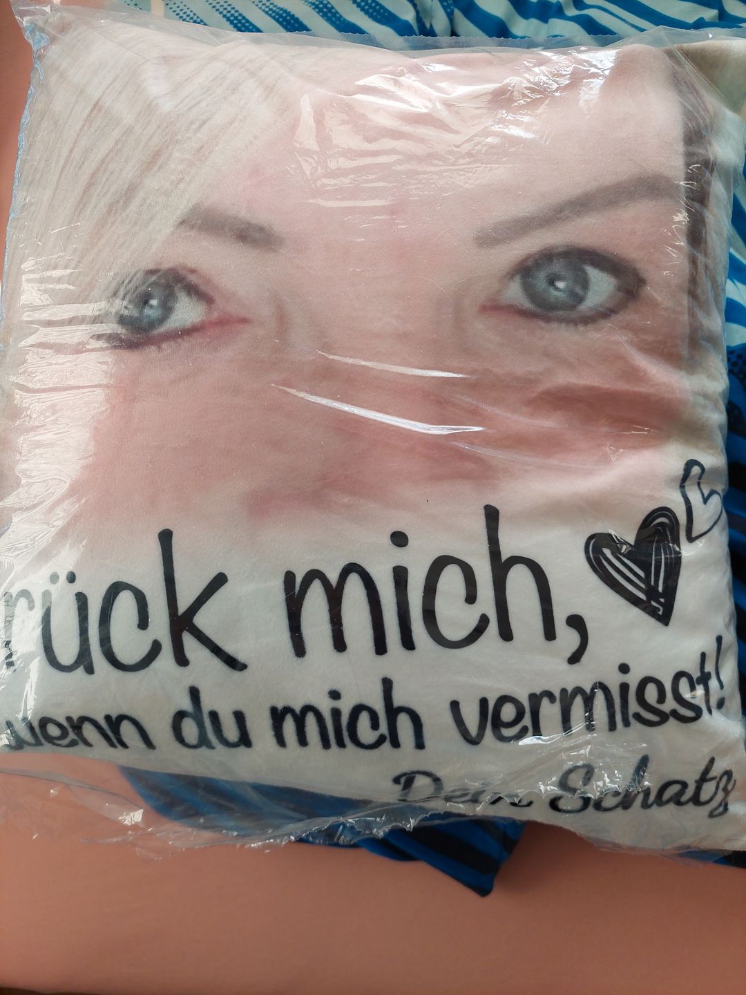 Customer photo review of Wenn du mich vermisst - Paar-Kissen