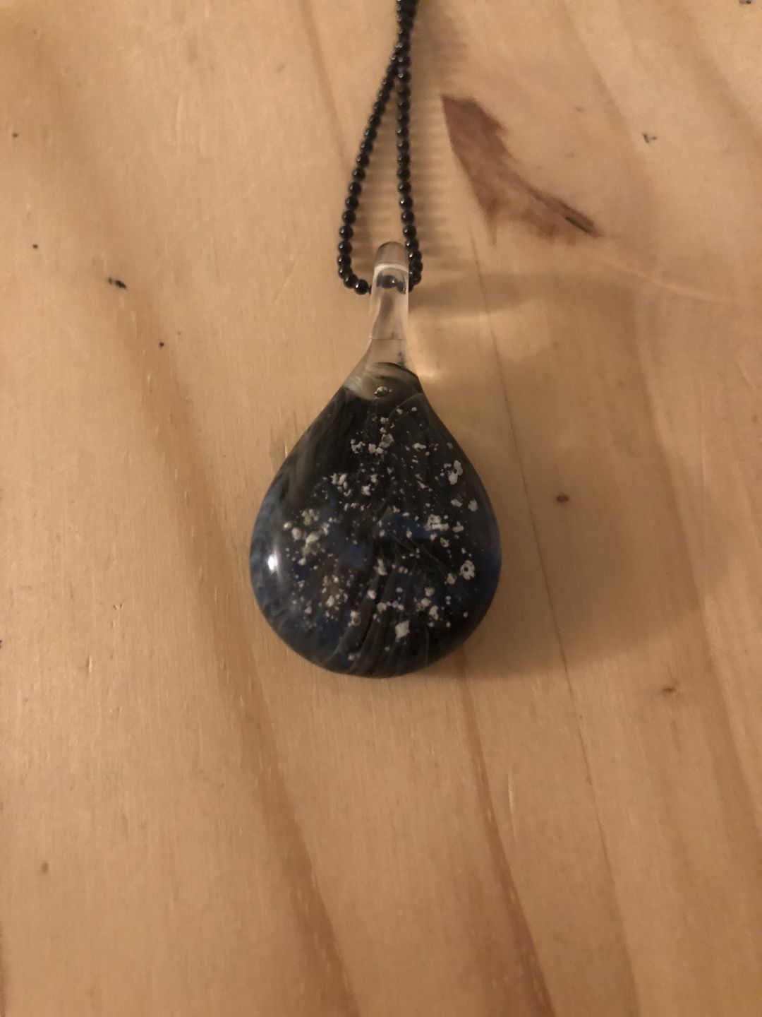 Customer photo review of Ghost Pendant with Infused Cremation Ashes