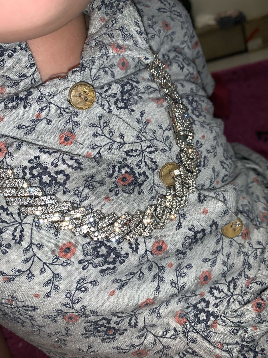 Customer photo review of 8-12mm Iced Prong Cuban Chain
