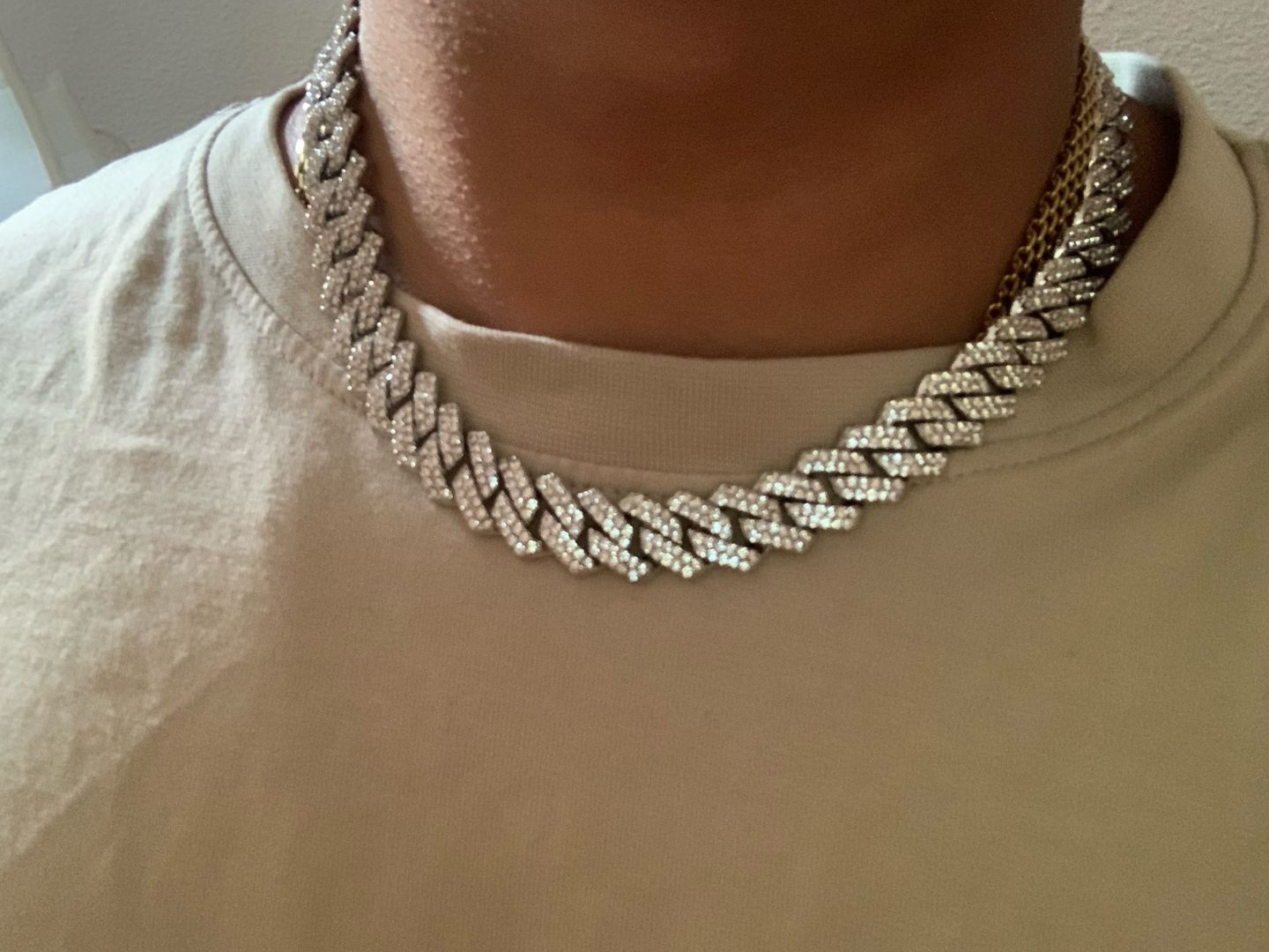 Customer photo review of 8-12mm Iced Prong Cuban Chain