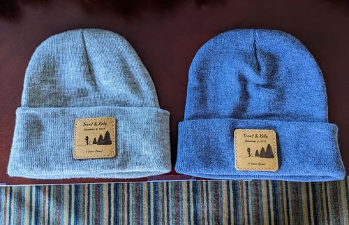 Customer photo review of Custom Leather Patch Beanie