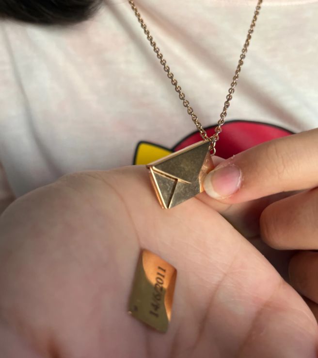 Customer photo review of Personalized Love Letter Necklace