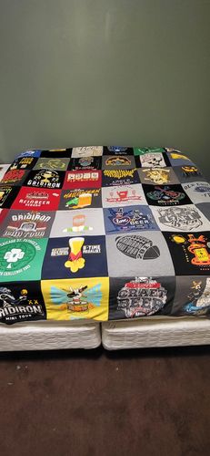 T-shirt quilt with sports, celebrations themes by Dan from ID