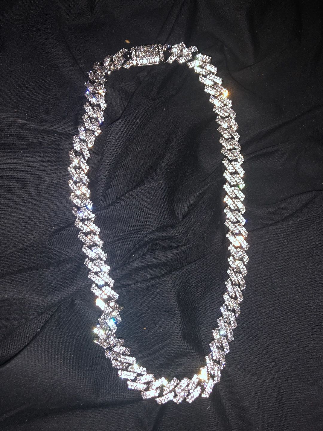 Customer photo review of 8-12mm Iced Prong Cuban Chain