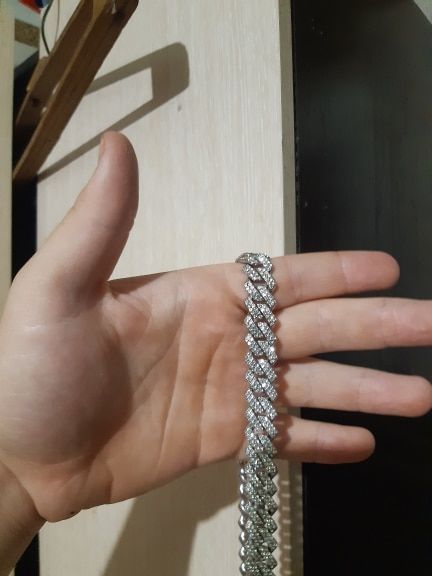 Customer photo review of 8-12mm Iced Prong Cuban Chain